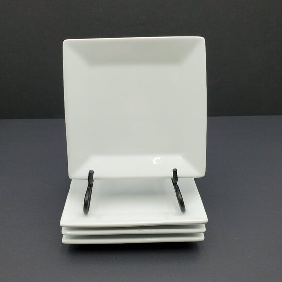 Reading China Square White Appetizer Plates Snack Plates Dessert Plates - Picture 2 of 4